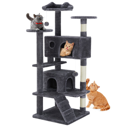 54 Inch Cat Tree, Indoor Cat High-Rise Multi-Story Tower